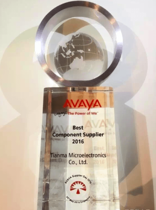 TIANMA WON AVAYA “BEST COMPONENT SUPPLIER 2016”
