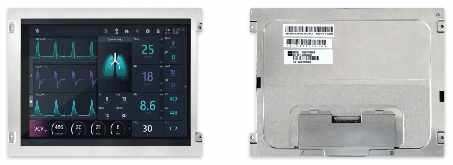 Display module front view and back view