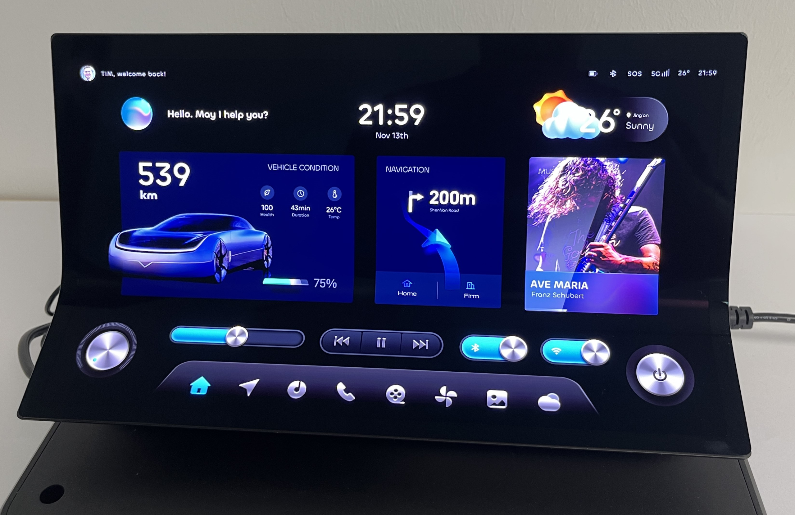 TME 13inch L-shaped AMOLED Display Demo