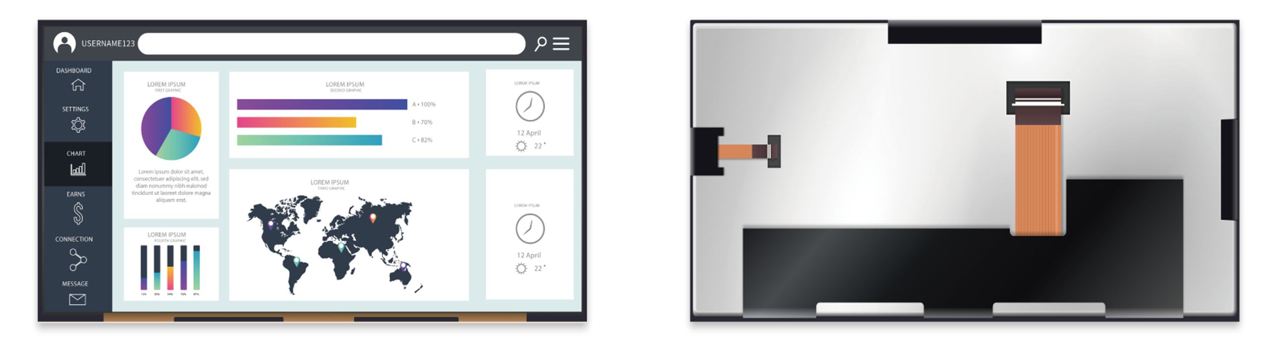 12.3 inch P1230FHF1MA00 industrial marine display
