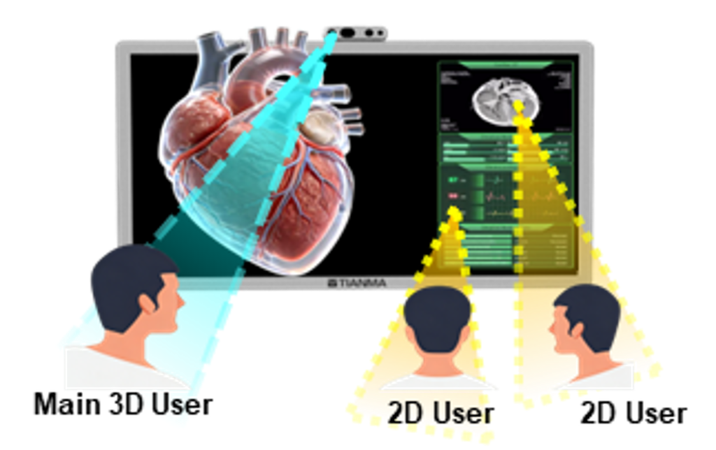 Medical-grade 2D/3D Hybrid Display Multiple Users